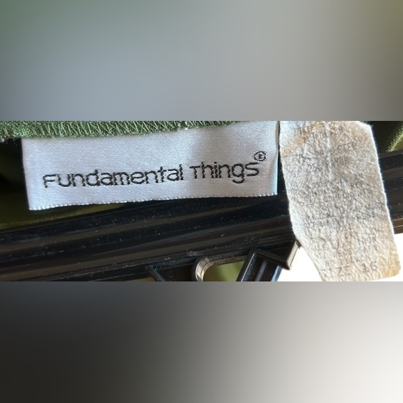 Fundamental Things olive green vintage poly rayon trousers Sz 16 - Picture 5 of 5